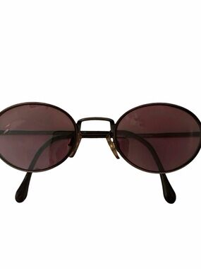 Vintage Round Sunglasses in Dark Brown with Plum Lenses